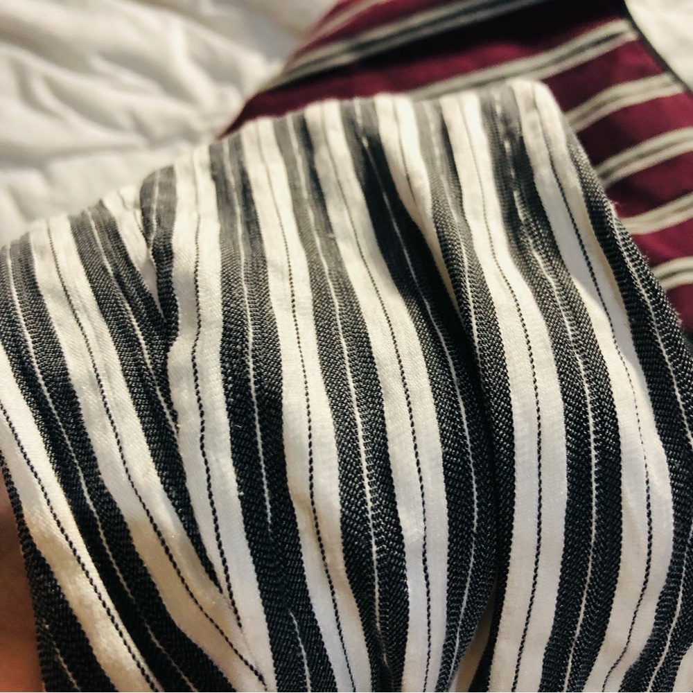 Yigal azrouel linen blend colorblock stripes Moto jacket - Picture 11 of 12